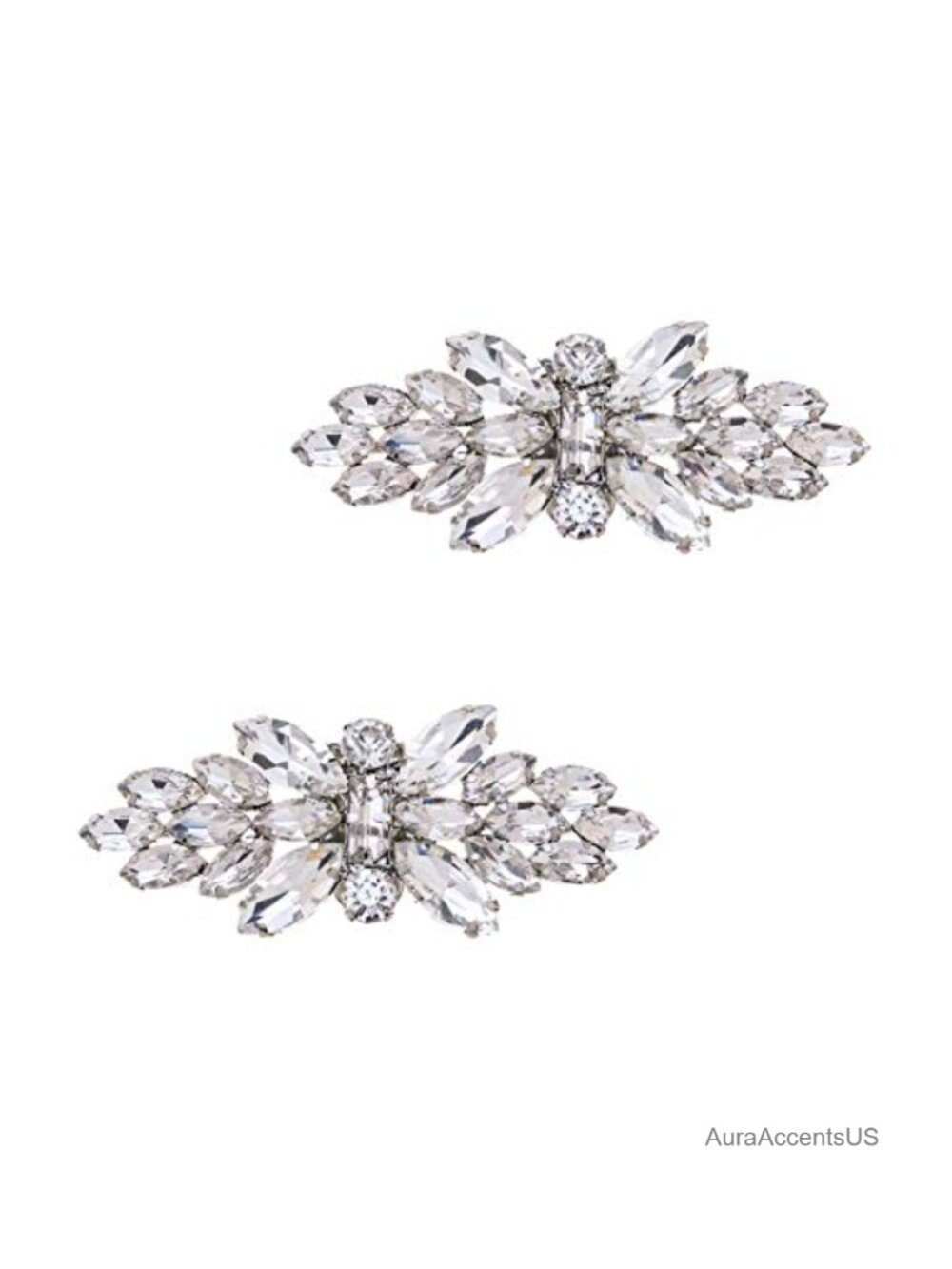 Rhinestone Crystal Butterfly Shoe Clips Wedding Party Accessories 2Pc